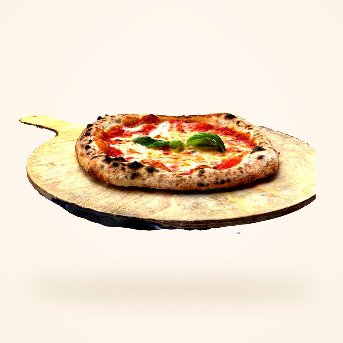 A wood-fired margherita, scanned in 3D